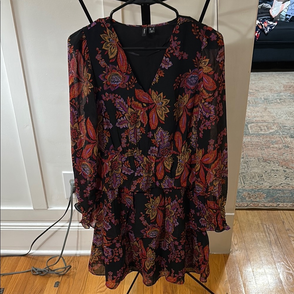 Vero Moda Red and Black Bishop Sleeve Sundress